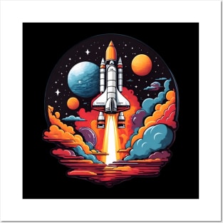 Rocket Launch Cosmos Posters and Art